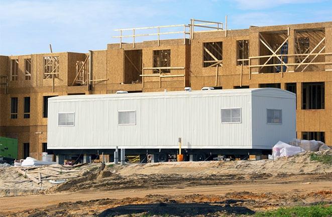 industrial office trailers for rent on a job site in Saratoga